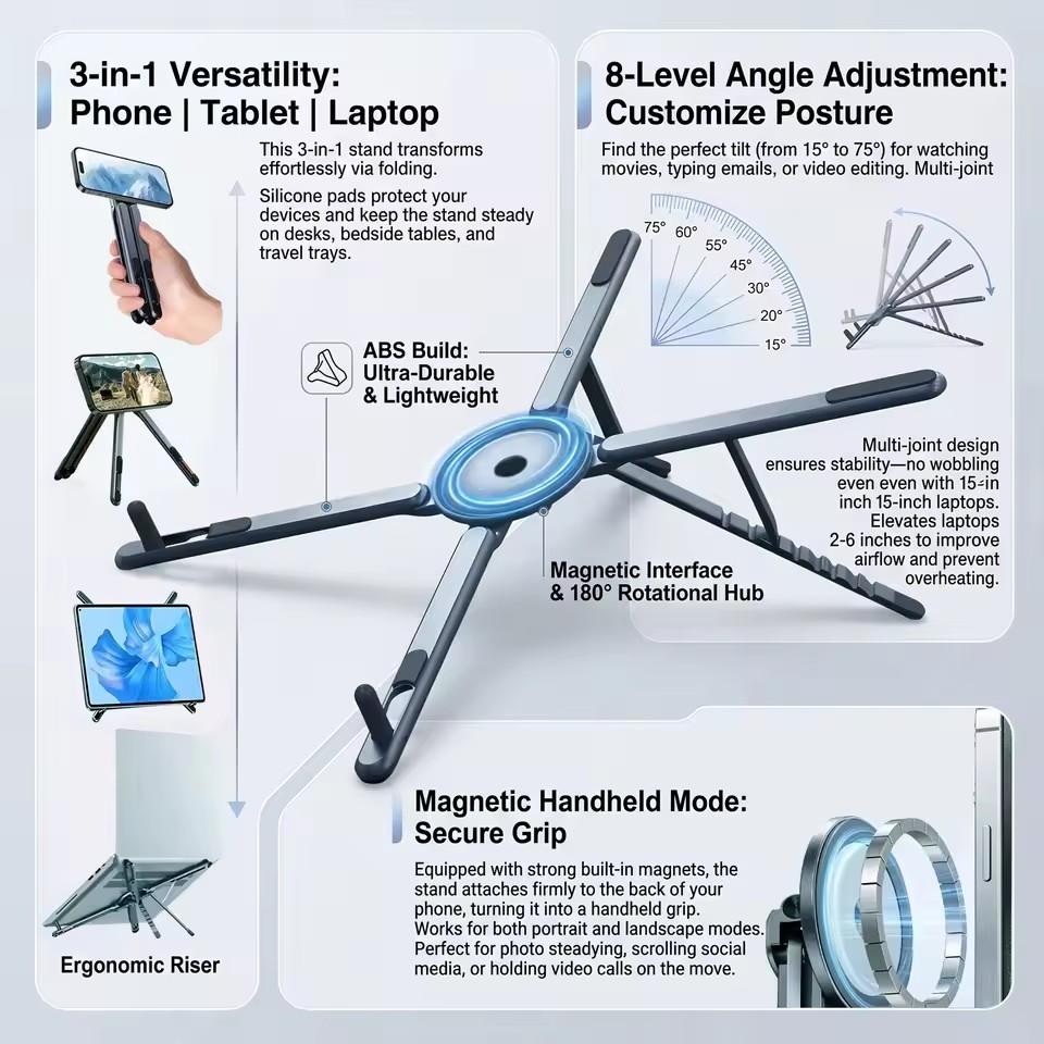 ที่วางโทรศัพท์แม่เหล็กแบบพกพาแ - Laptop Stand บทวิจารณ์และราคา